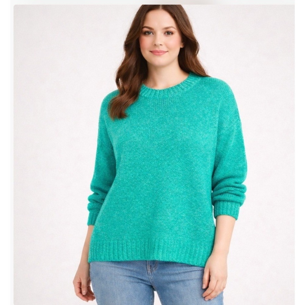 RD Style‎ Teal Knit Crewneck Pullover Sweater Relaxed Boxy Fit NWT Size M